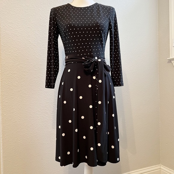 Ralph Lauren Polkadot fit and flare dress Size 6P - Picture 2 of 6
